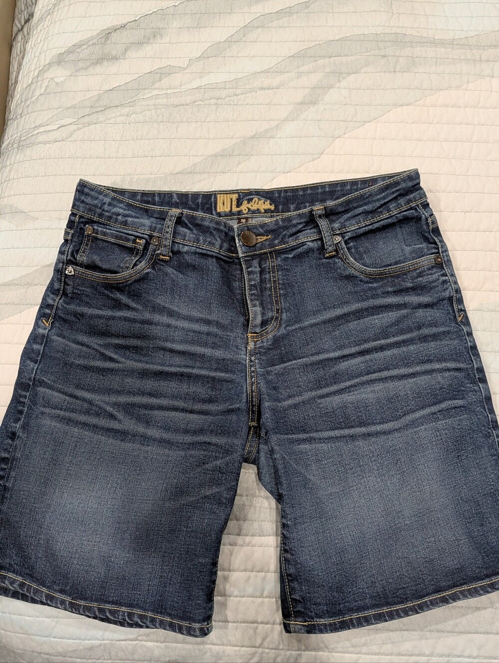 Kut from the Kloth Women's Mid‑Wash Blue Denim Bermuda Shorts #jorts